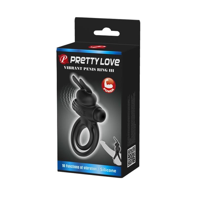 PRETTYLOVE Vibrant Penis Ring III – Δακτυλίδι Πέους με Δόνηση με 10 Λειτουργίες